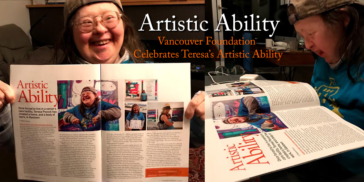 Vancouver Foundation Celebrates Teresa Heartchild’s Artistic Ability During Canadian Down Syndrome Week!