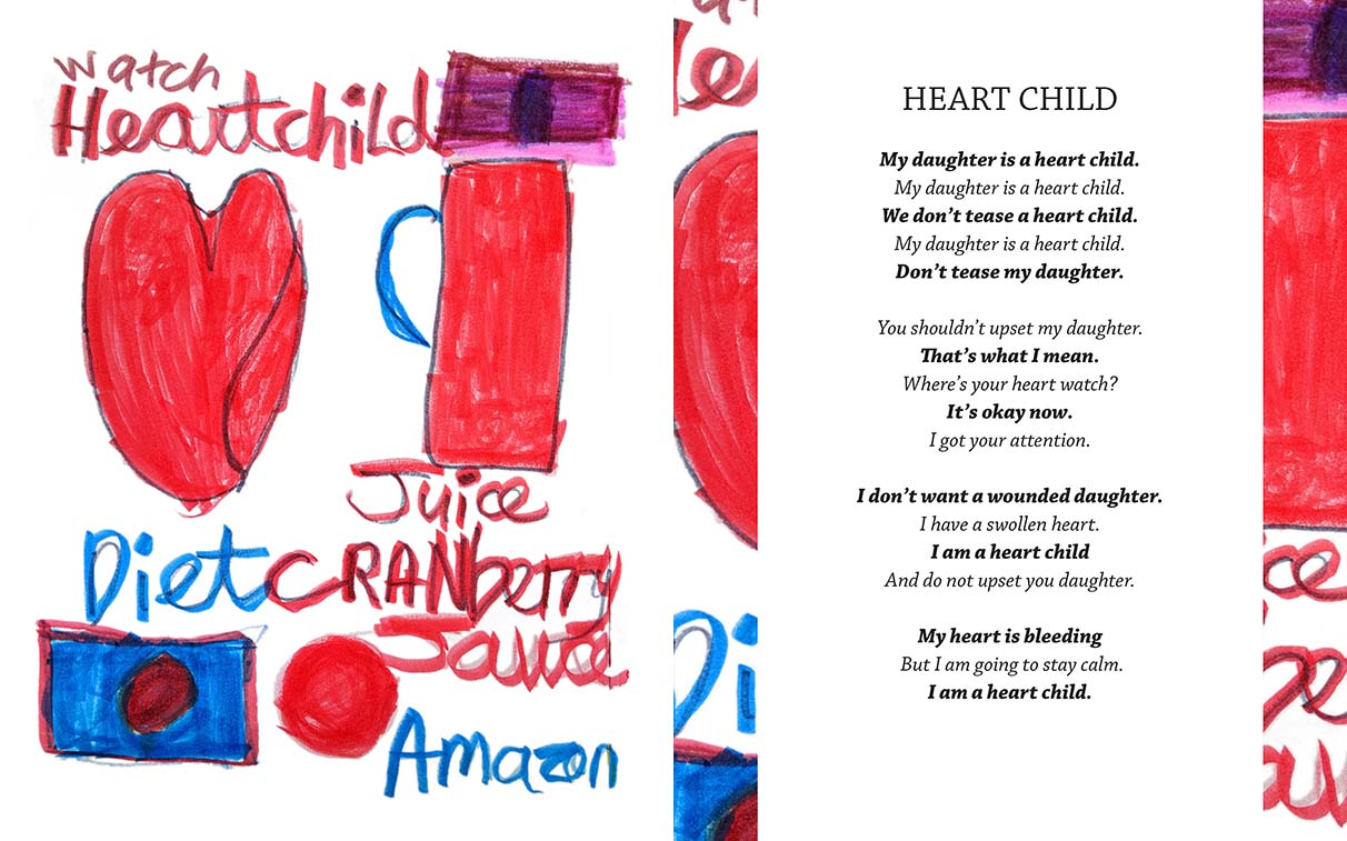 Teresa Heartchild's poem and drawing "Heart Child" (2018) is featured in her 2018 book, "Totally Amazing: Free To Be Me".