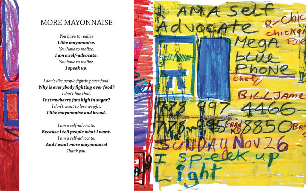 Teresa Heartchild's poem and drawing "More Mayonnaise" is featured in her 2018 book, "Totally Amazing: Free To Be Me"